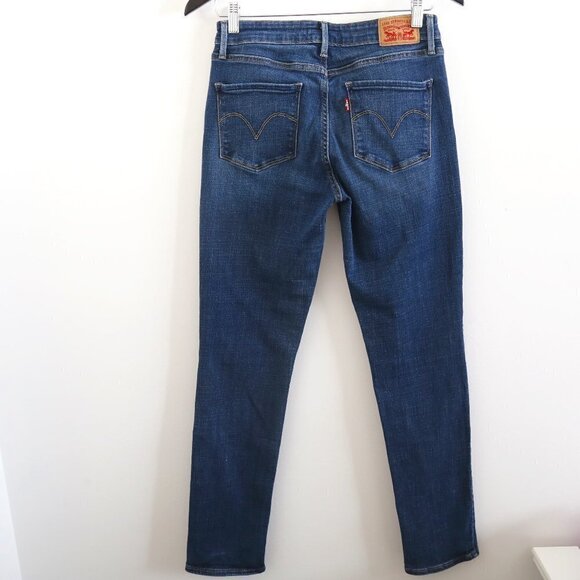 LEVI'S Mid Rise Skinny Fit Medium Wash Blue Denim Jeans Casual Size 6 - Picture 5 of 7
